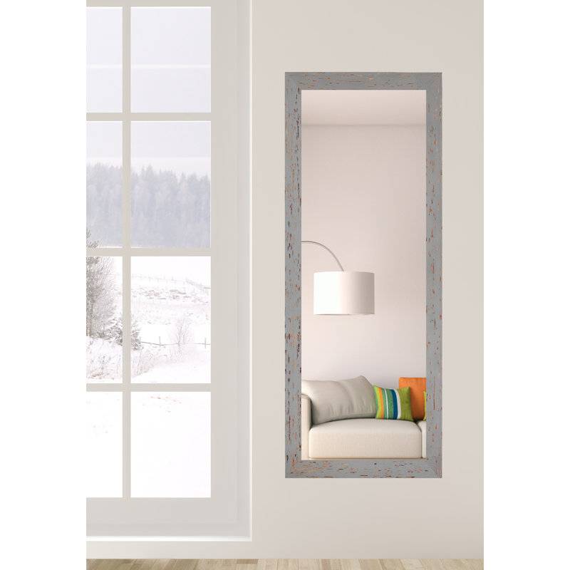 Renegar Solid Wood Flat Mirror, 63" H x 25" W, Gray/Red