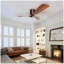 Ventilateur de plafond à profil bas 52 pouces DC 3 sculpté ventilateur de bois lame silencieuse télécommande du moteur sans lumière-579959189-579959187