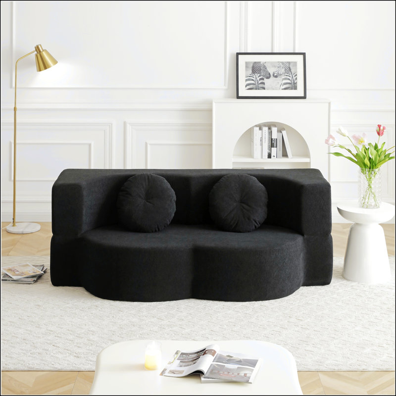 22-In-1 Folding Sofa Bed With Pillow, Twin Sleeper For Living Room And Guest Use, No Assembly Required, Black