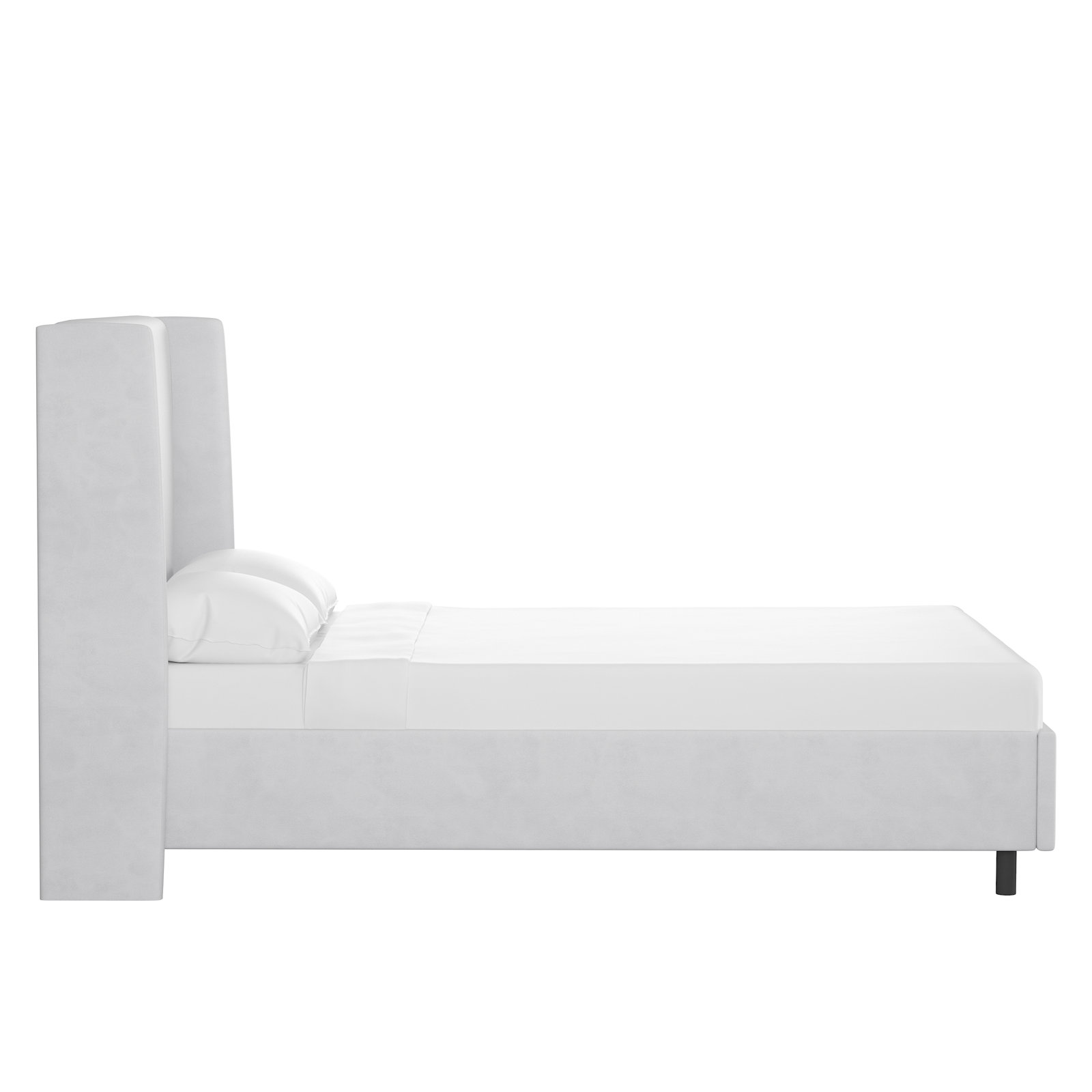 Tilly Upholstered Low Profile Platform Bed, Queen, Classic White Velvet