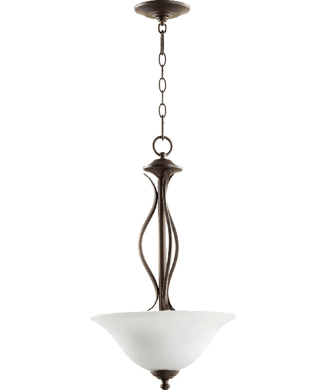 Luminaire suspendu bol 3 lumières unique Bernardston, Opale satinée