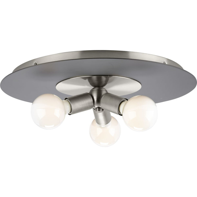 Plafonnier semi-encastré Ranu, Nickel brossé