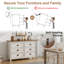 Commode 6 tiroirs, commode double en bois avec poignées noires pour chambre à coucher, salon, couloir Sinta-812307942