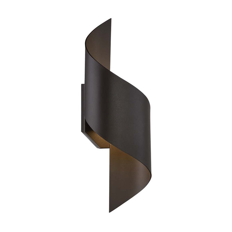 Plafonnier encastré d'extérieur à DEL à 1 ampoule Helix, Bronze, H 24,13 po x l 8,5 po x P 6,38 po
