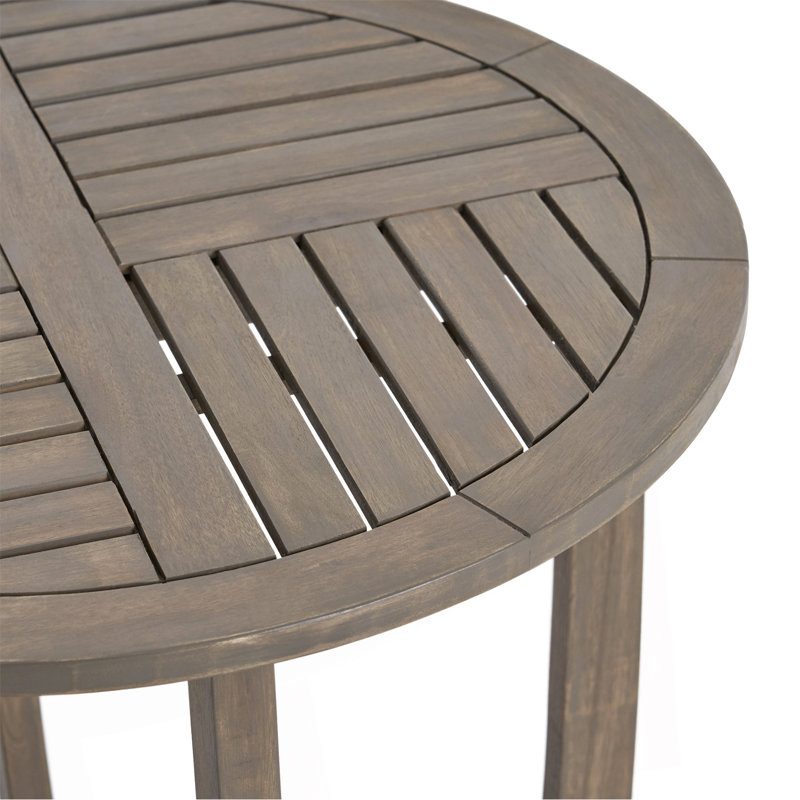 Table d'extérieur circulaire en bois 27,5 po