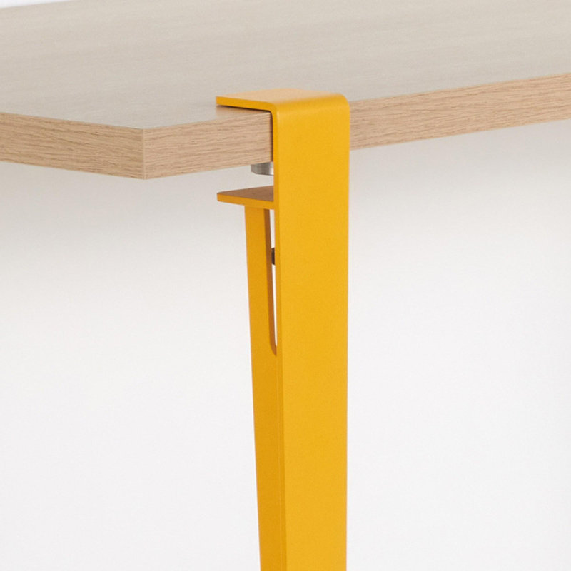 Table repas, H 29,48 po x L 29,48 po x l 58,95 po, Brun, Jaune