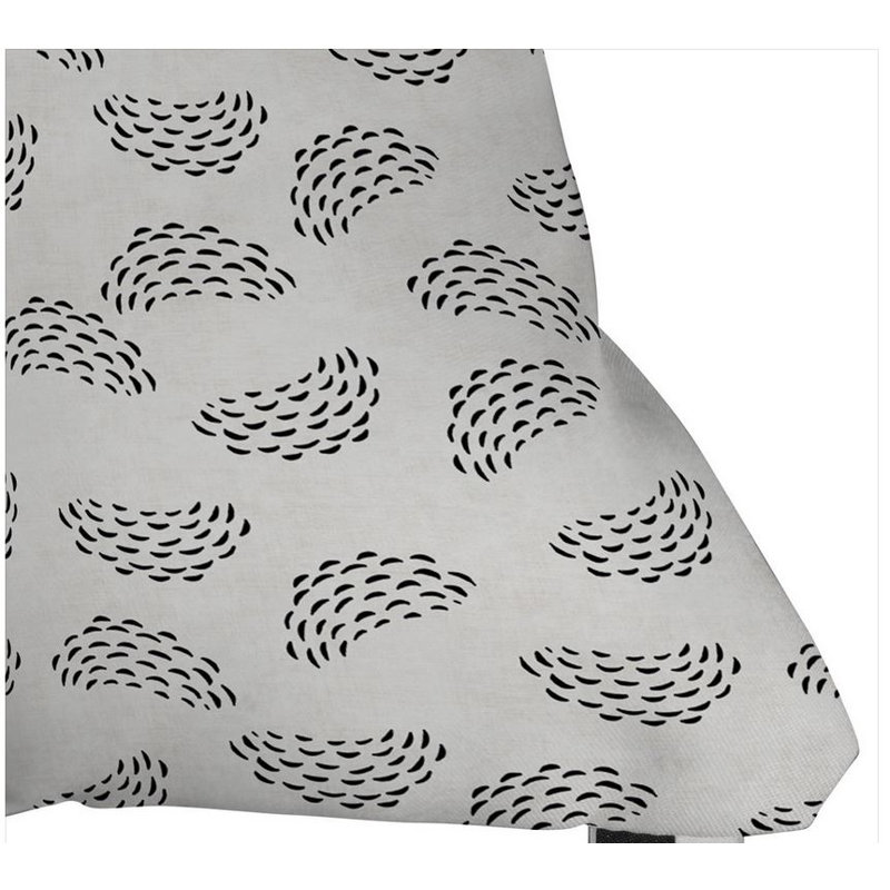 Coussin extérieur, 16 po x 16 po, Blanc / Noir