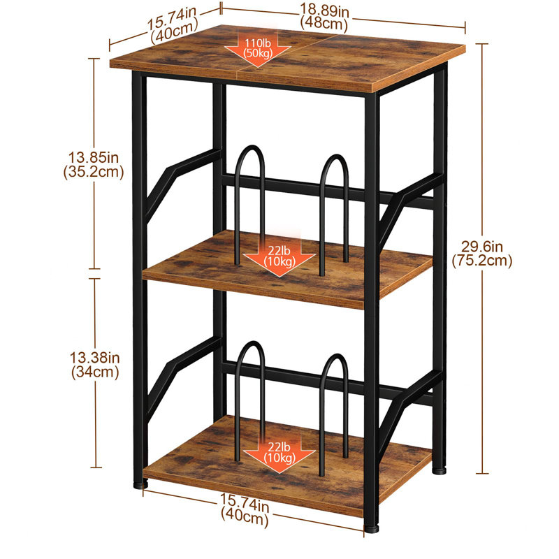 75.2 cm H Media Shelves, Brown