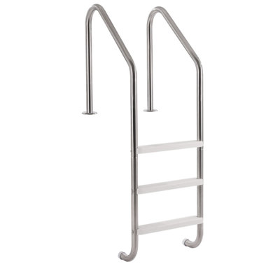 3-Step Stainless Steel Pool Ladder of 2 Handrails Loads 265 lb for 48-54 In Pool