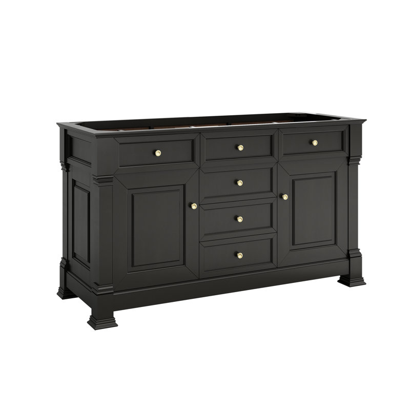 Brookfield 60'' W Double Vanity, Eternal Jasmine Pearl, Black Onyx
