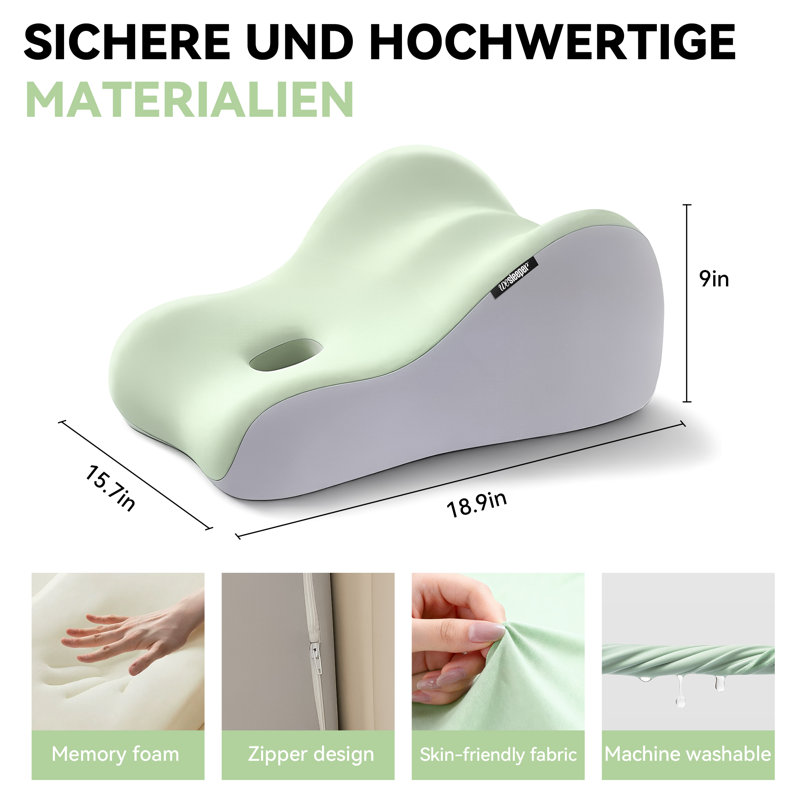 Oreiller ergonomique face vers le bas avec berceau respirant, Vert