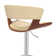 Riggleman Mid-century Swivel Adjustable Height Bar Stool with Open Back in Faux Leather, Wood, Metal