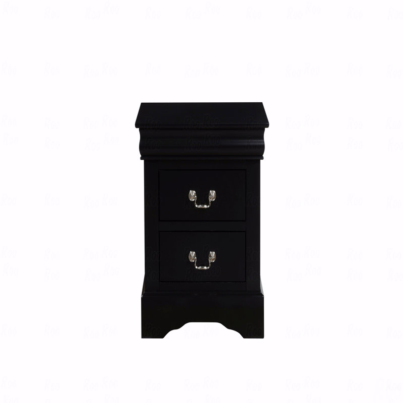 Black Finish Philippe Iii Nightstand, Black