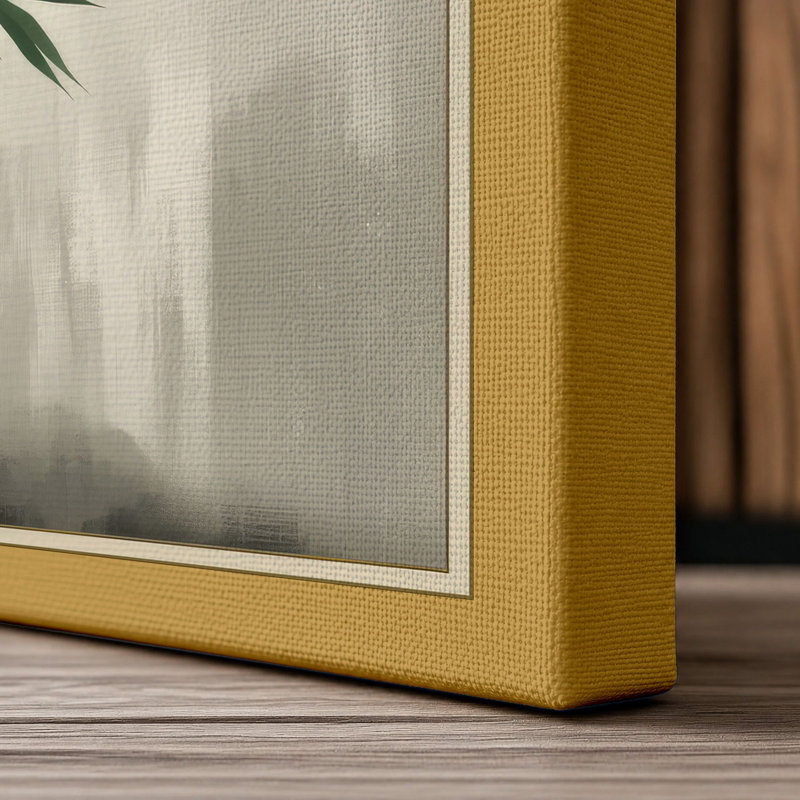 Bamboo in Mist Japandi - Wrapped Canvas, 24x16 - 61.0 x 40.6 cm, Ochre Border