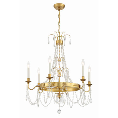 Lavia 6 - Light Steel Dimmable Chandelier