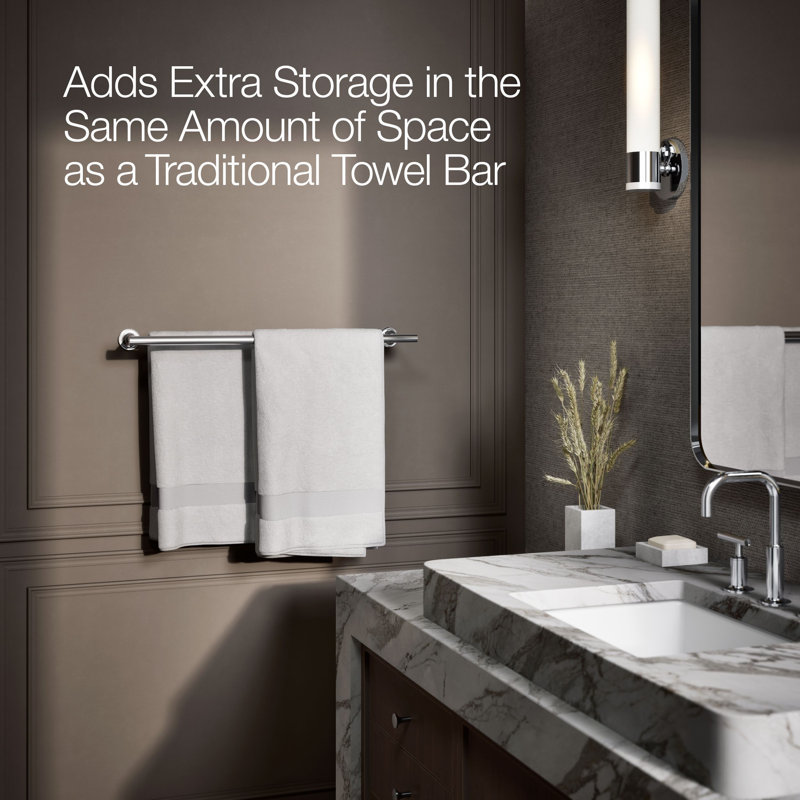 Purist® Double 24" Wall Mounted Towel Bar, Polished Chrome