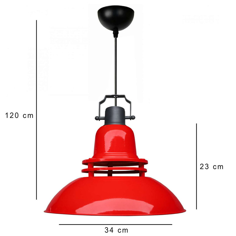 Élégant lustre rouge, structure en métal, 13,6 po x 9,1 po | Hauteur totale: 47,2 po, longueur du câble: 35,4 po | Douille E27, 40 W maximum (ampoule non incluse) | Luminaire élégant pour décoration intérieure moderne