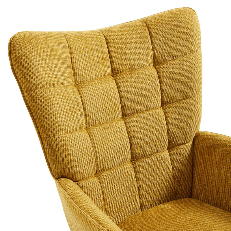 Bridgman Upholstered Armchair with Footstool, Yellow