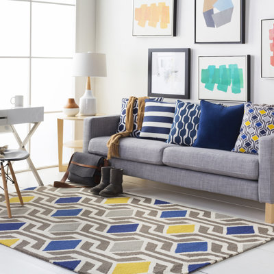 Younkin Hand Tufted Wool Geometric Indoor Rug