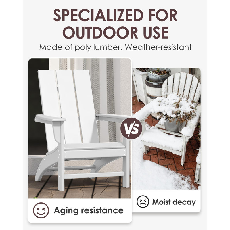 Atchison Outdoor Adirondack Chair, White