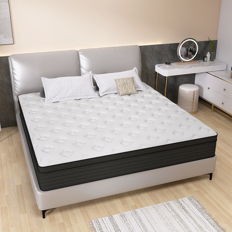 8"/10"/12"/14" Medium Pocket Spring Hybrid Mattress with CertiPUR-US Certified Foam, King, 10"