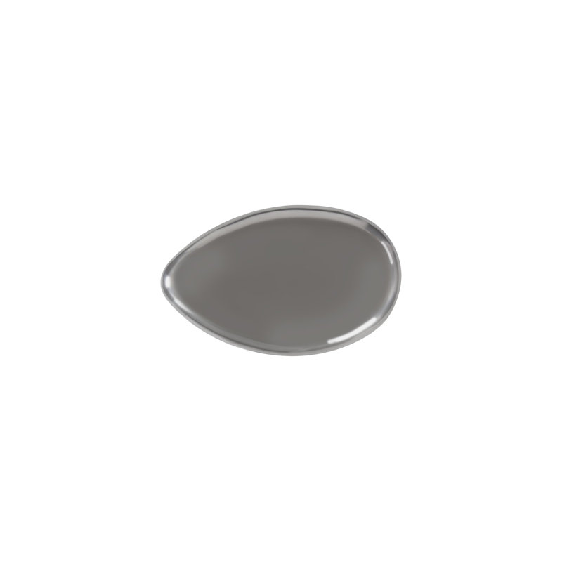 River Stone Solid Coffee Table, 14" H x 42" L x 26" W, Polished Aluminum