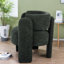 Chaises d'appoint modernes, fauteuil demi-tonneau en tissu vert, maison sculpturale compacte
