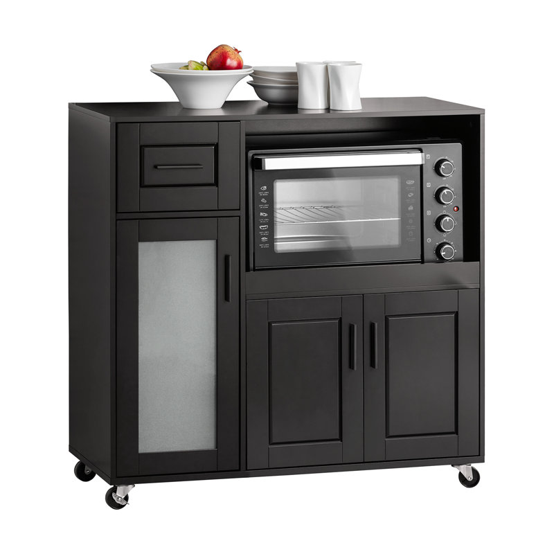 Kelon 89cm Kitchen Pantry, Black