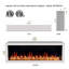 Foyer électrique intelligent 68 po ZEF68X Latitude Liedeer Homes | Cadre blanc ultra-mince fixé au mur et encastré | HD multi-flammes, bûches respirantes avec pierres de glace concassée, contrôle de l'application