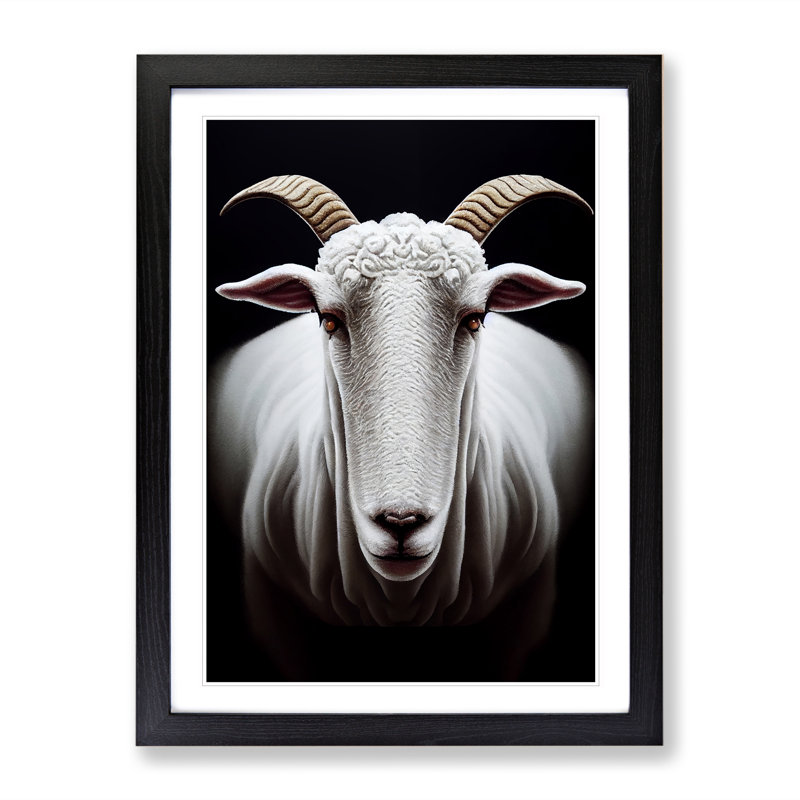 Profile Of A Sheep - Wall Art, Black Framed, 34cm H x 25cm W