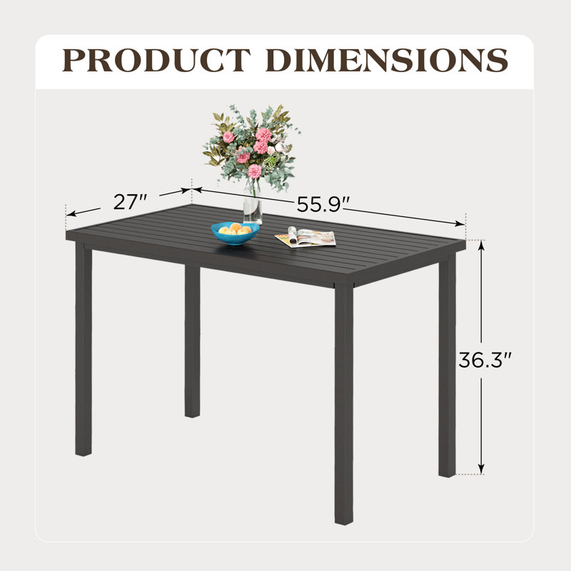 Alyne 4 - Person Patio Dining Set with Rectangular Table , Cushions Included