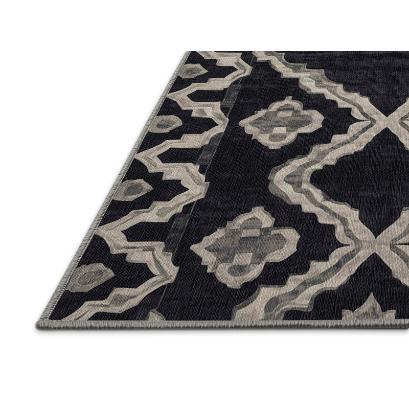 Machine Washable Purple Area Rug, Square 3'