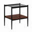 Table basse et tables de bout, table en verre trempé avec tablette en bois pour le salon-704703852-704703855