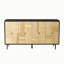 Buffet Jarryl, table de buffet, armoire de salle à manger, crédence de bureau avec portes décoratives à effet sculpté-1009892196