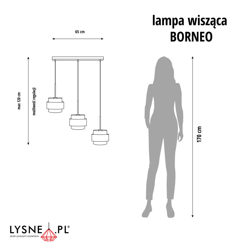 BORNEO BOHO 3 - Light Kitchen Island Pendant, White/Black