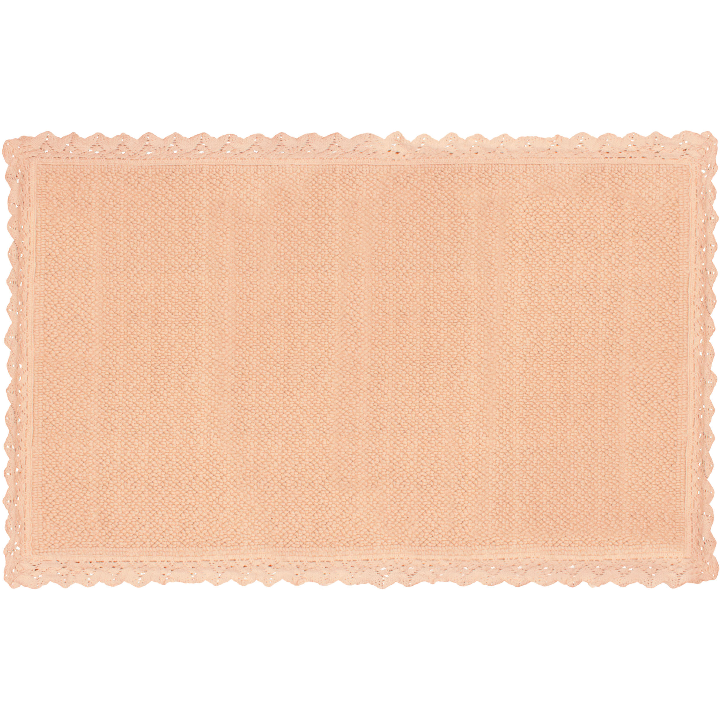 Laura Ashley Crochet Cotton Bath Rug Blush