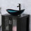 Lavabo de salle de bain en verre teinté 21 "