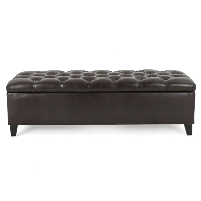 Ottoman Bench With Storage, Dark Brown