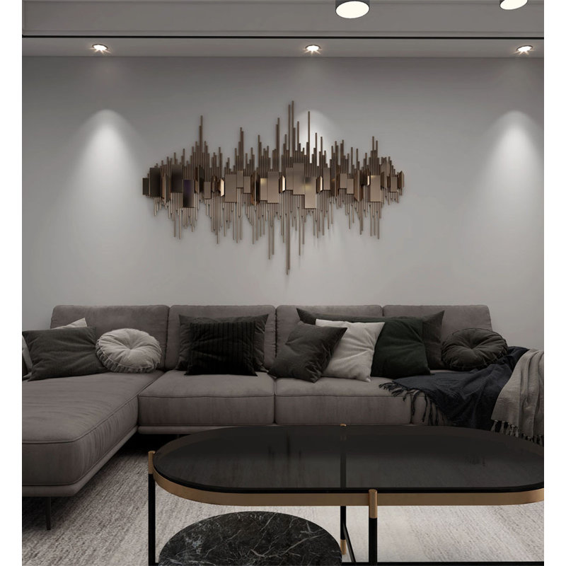 Modern Luxury Metal Three-Dimensional Wall Hanging, 53.15" H x 70.87" W x 3.94" D