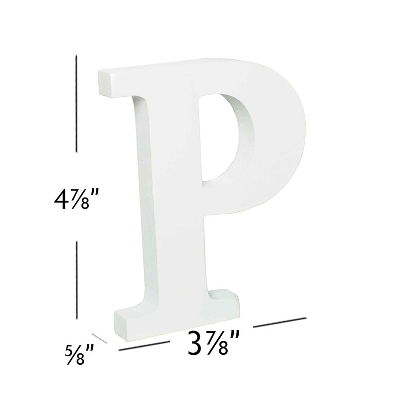 Text & Numbers Letter Block, P