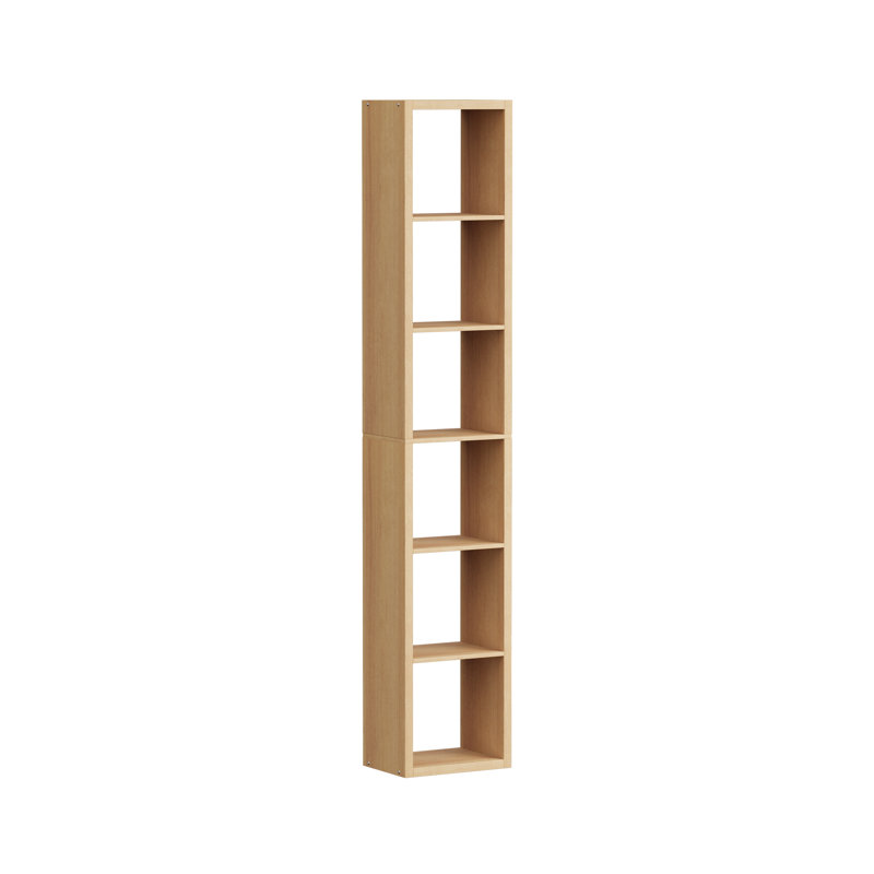 Tall Narrow 6-Shelf MDF Bookcases, Slim Vertical Storage Unit, Corner Bookcase for Small Spaces, Bedroom & Home Office