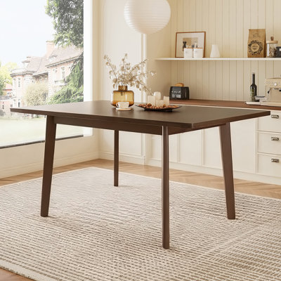 Table de salle à manger rustique 60 "avec structure en bois massif, table de salle à manger moderne minimaliste pour la cuisine