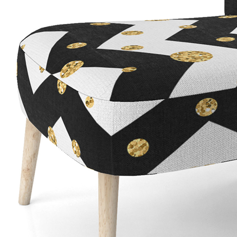 Chaise d'appoint rembourrée Snowflake Zigzag Chevron