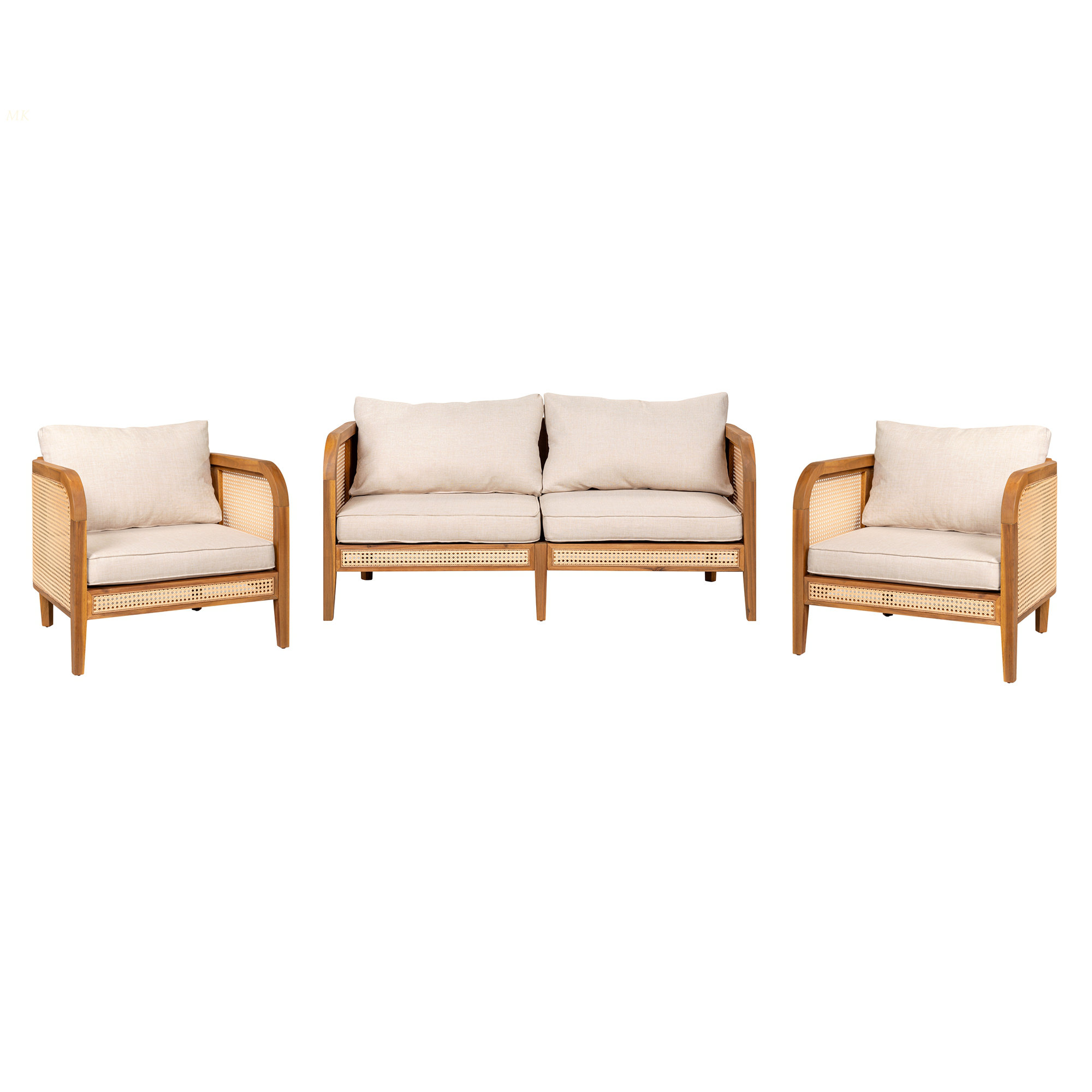 East Urban Home 3 Piece Outdoor Patio Cushioned Chat Set | Wayfair