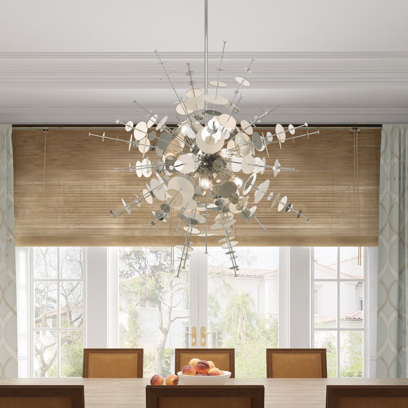 Lustre sphérique spoutnik 12 lumières Nichalaus, Chrome poli
