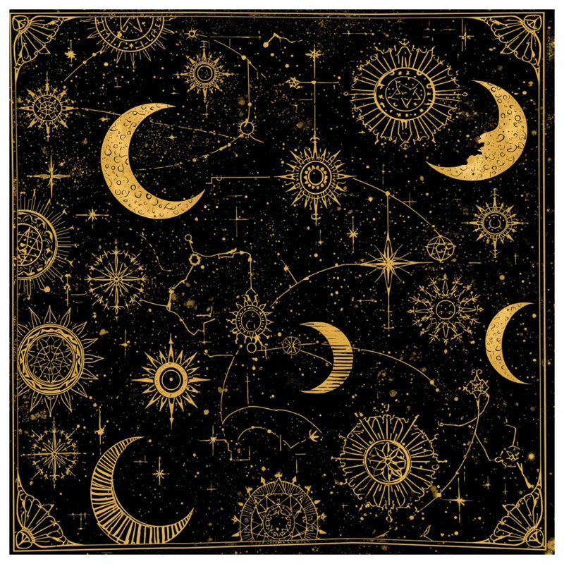 Golden Celestial Moons Comforter, King