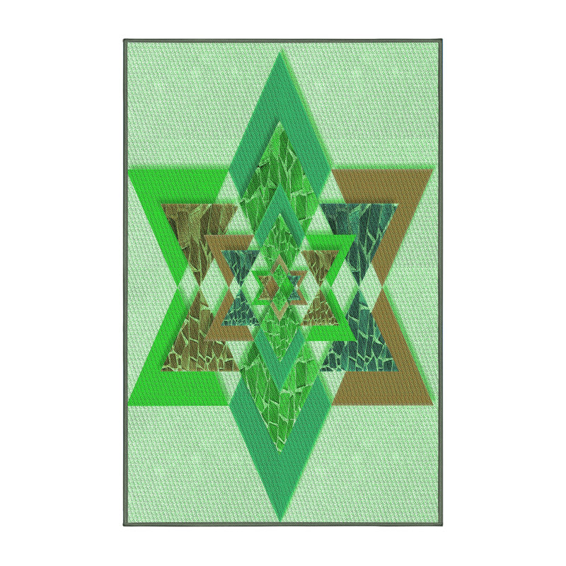 Tapis vert tissé à la machine, Rectangle 5 pi x 7 pi