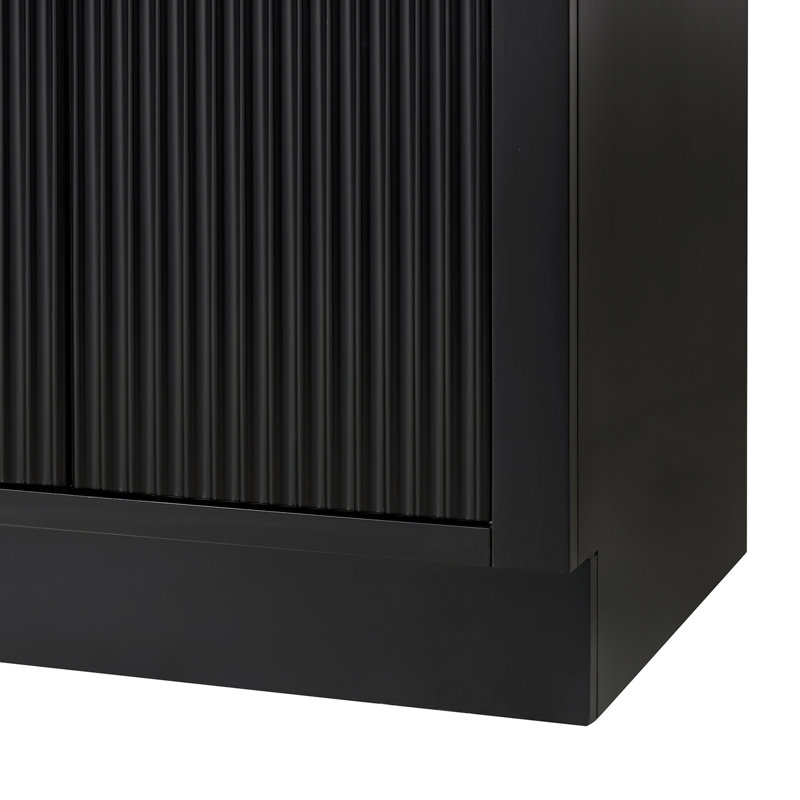 Meuble-lavabo simple 48 po en bois massif, Noir