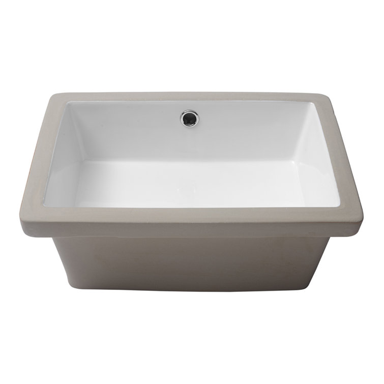 APRESSHUI 12'' Ceramic Rectangular Bathroom Sink with Overflow