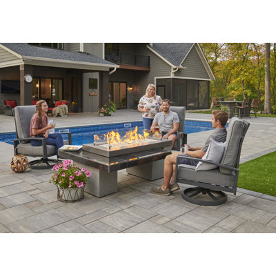 Rectangle Smokeless Fire Pit Table with Hidden Fuel Tank
